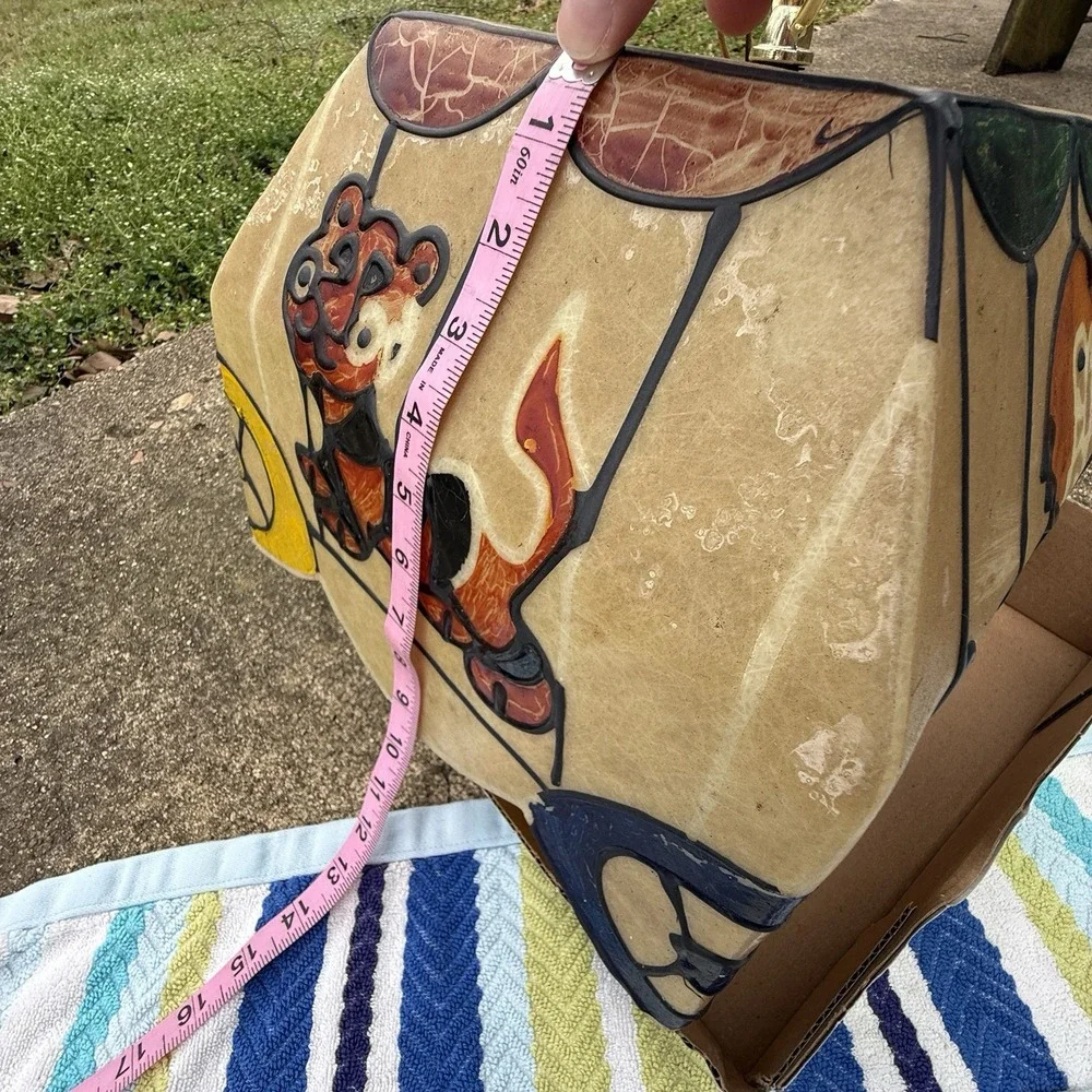 Vtg MCM light fiberglass lion tiger Circus Cage AS IS DECOR ONLY Lamp Kids Room*